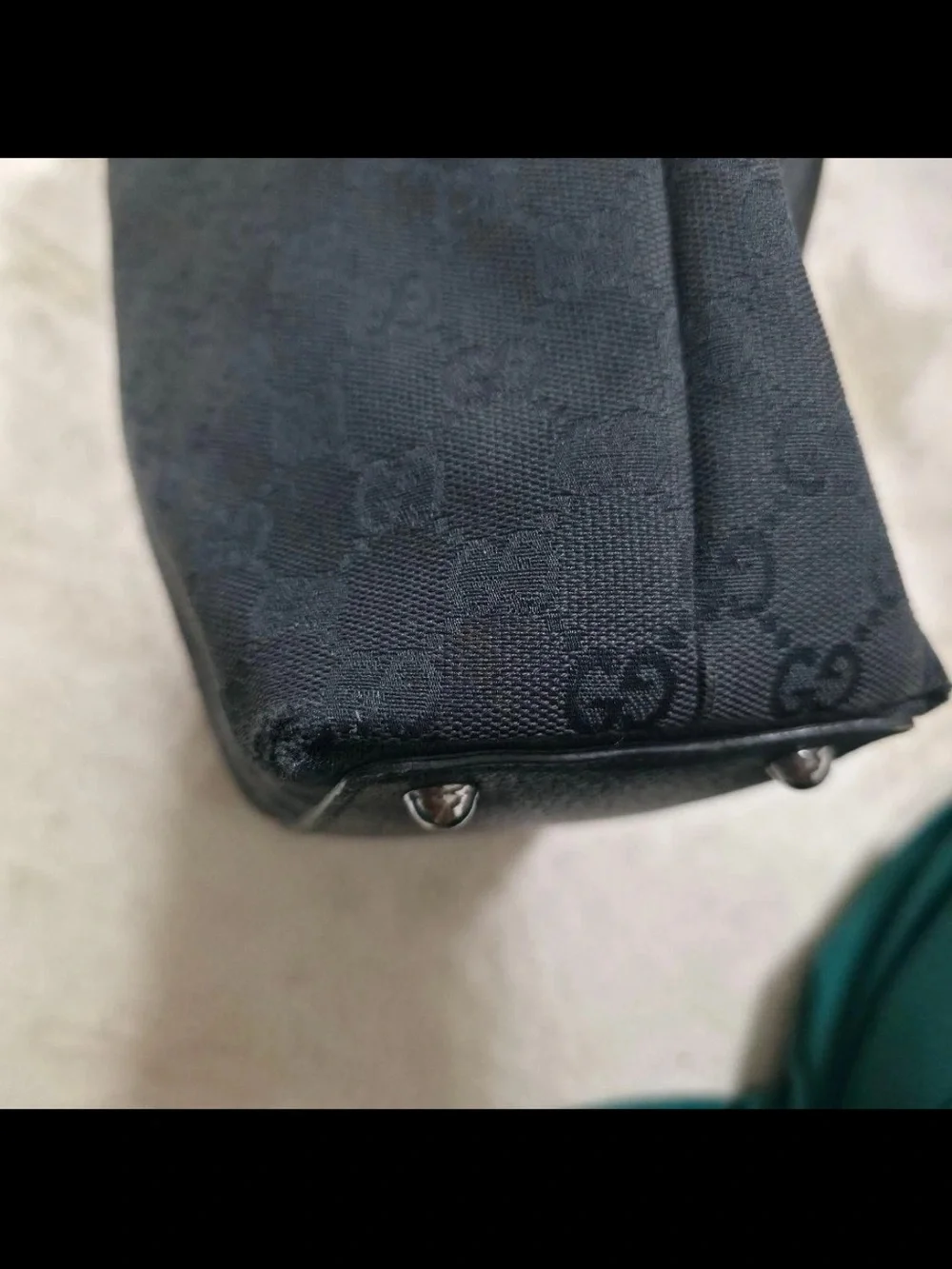 Gucci Black GG Canvas Tote with Double Shoulder Straps